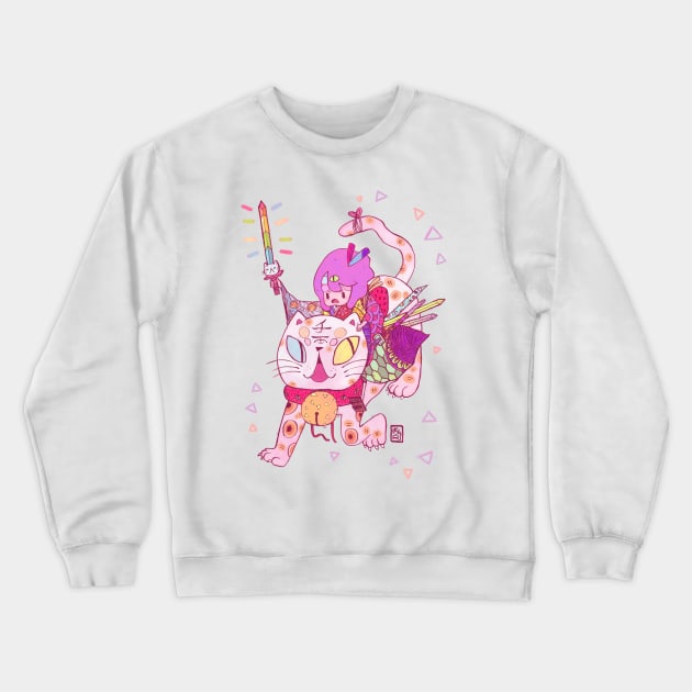 Maneki Neko Crewneck Sweatshirt by kurilord